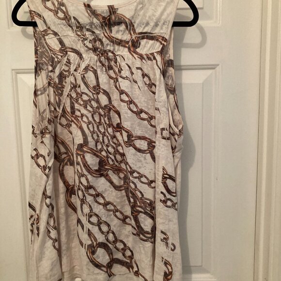 NWT International Concepts Woman Sleeveless Sheer Top - Tan/Brown/Gold Size 3X - Picture 2 of 5